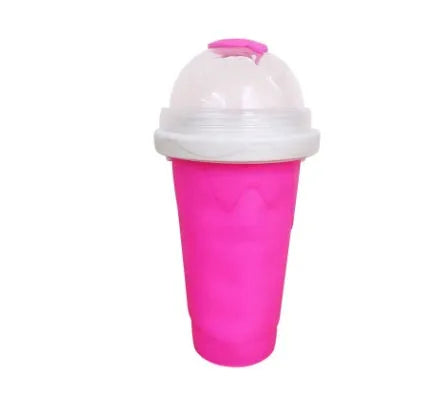 Blue quick refrigeration pinch cup with double-layer silicone construction for making slushies