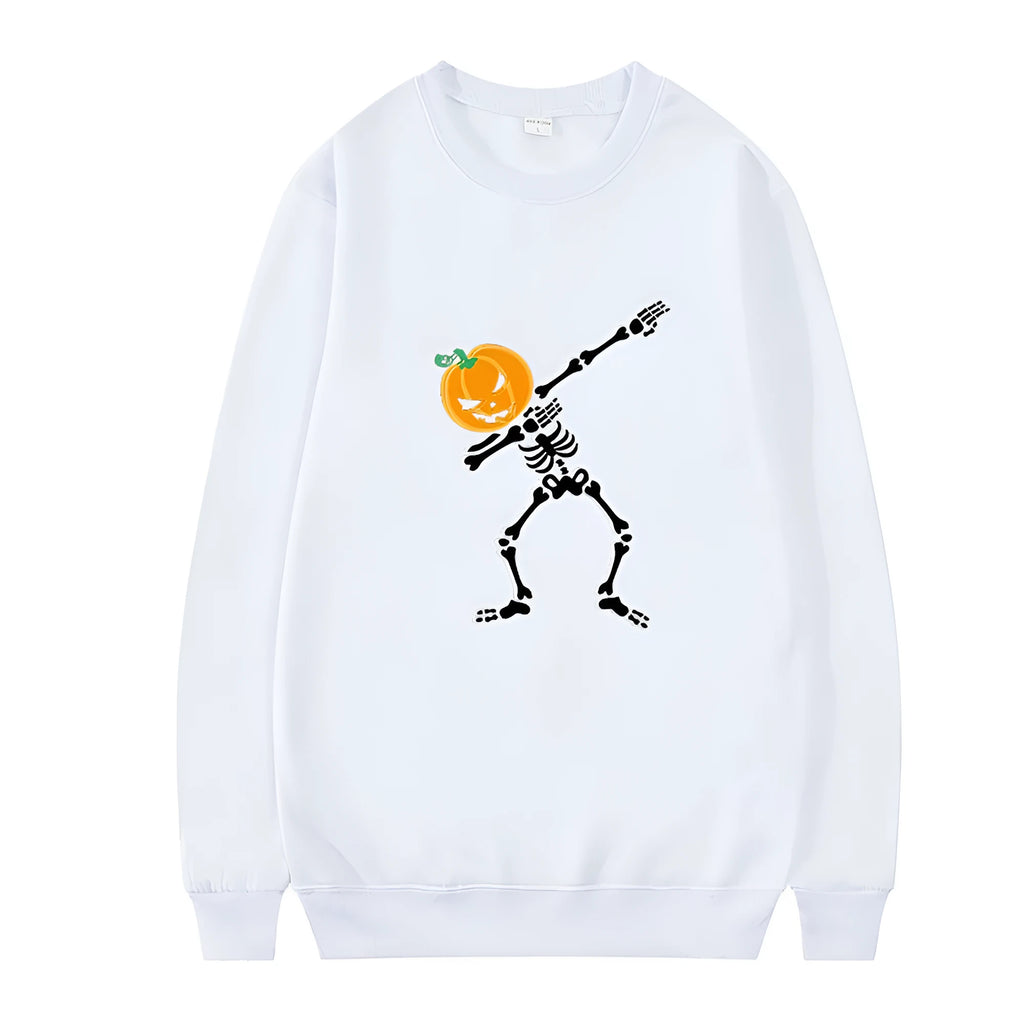Women's printed cotton crew neck top with long sleeves in sports leisure style