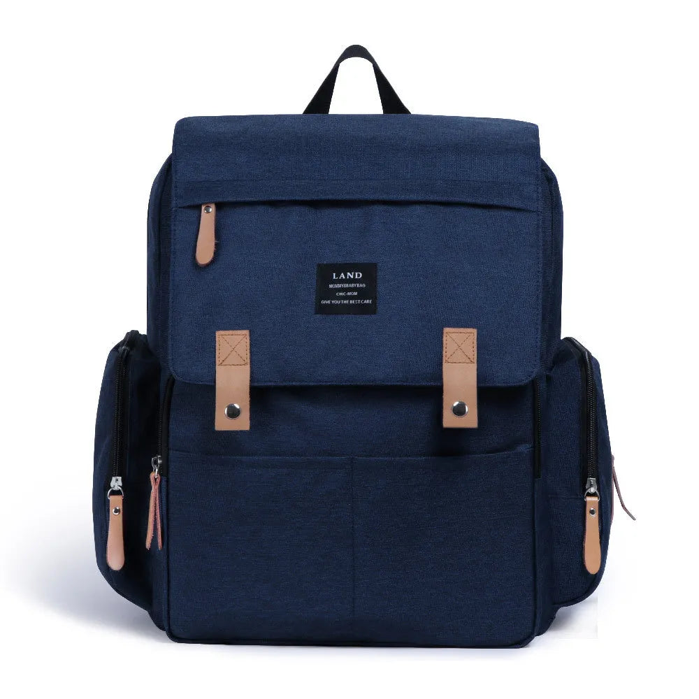 LAND Mommy large oxford cloth diaper backpack with changing mat in grey colour