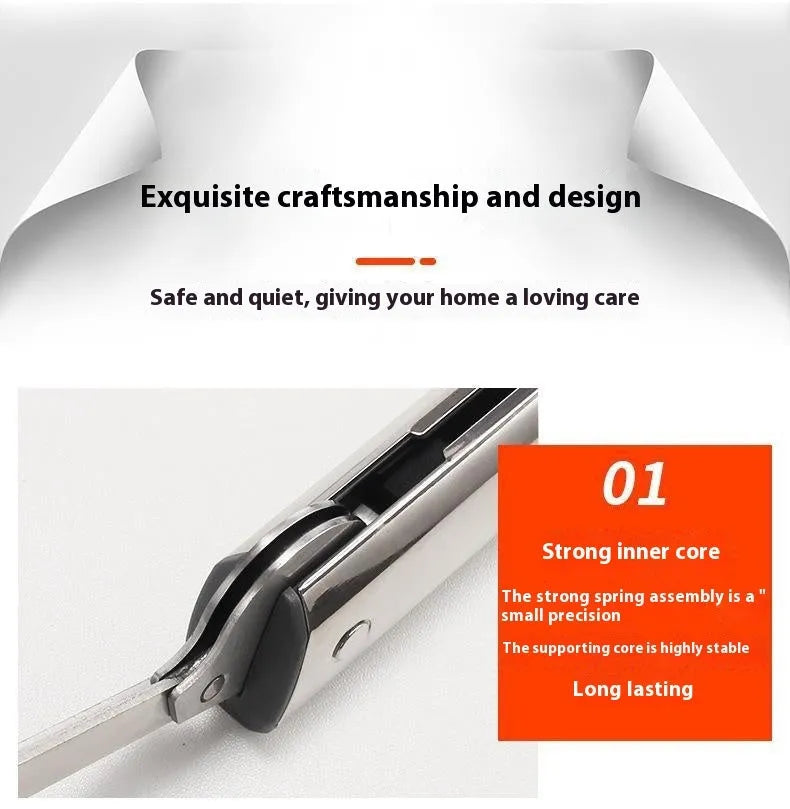 Cold rolled steel flap-up door support rod with spring jackstay in stainless steel finish.