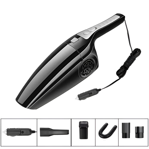 PoHigh Power Hypa black and orange 12V car vacuum cleaner with cigarette lighter plug