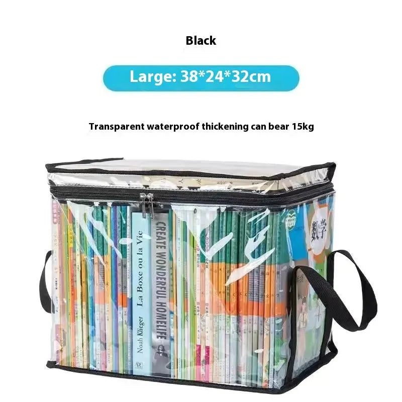 White large PVC water buggy storage bag with transparent cover measuring 38x24x32 cm showing zip closure
