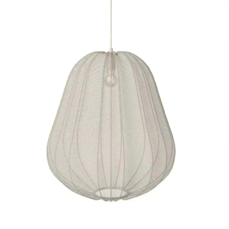 Japanese-style net pumpkin ceiling lamp with branch design in white or grey blue options