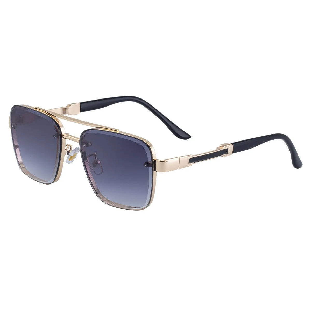 Men's vintage sunglasses with UV protection in gold gradient blue colour with PC frames