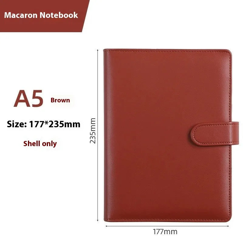 A5 PU leather notebook shell with zipper closure in solid colour options