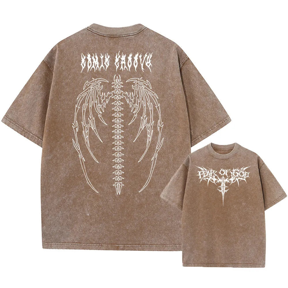 Men's oversized cotton T-shirt with drop shoulder sleeves in casual loose fit