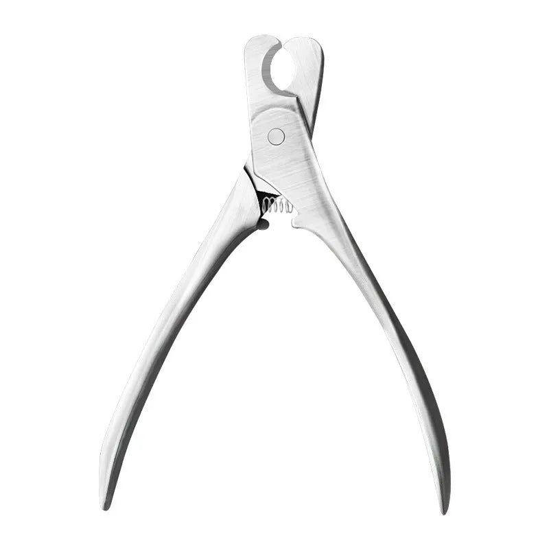 Silver stainless steel professional pet nail clipper with safety guard for dog and cat grooming