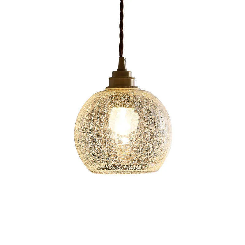 Compact brass-finished copper and glass ball chandelier ceiling light with three colour temperature options.