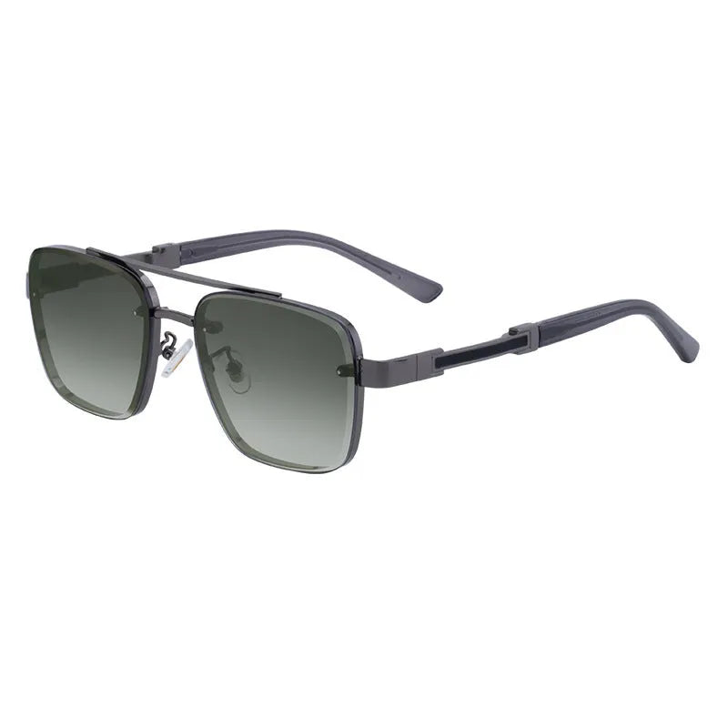 Men's vintage sunglasses with UV protection in gold gradient blue colour with PC frames