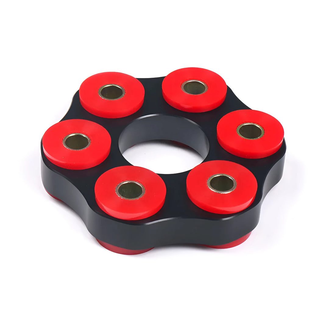 Red polyurethane aluminium drive shaft connecting plate bracket for BMW vehicles with included transmission shaft