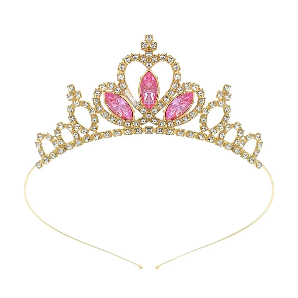 Girl's alloy princess crown with electroplated finish and crystal diamond decorations