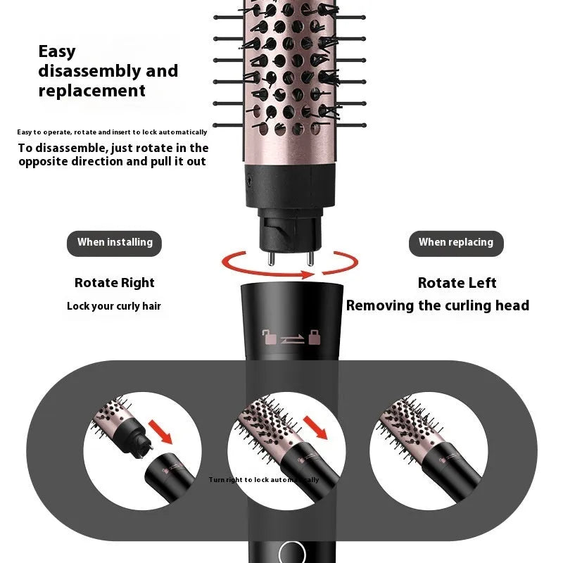 Automatic hair curler in rose gold or black with 1000W power and international voltage settings