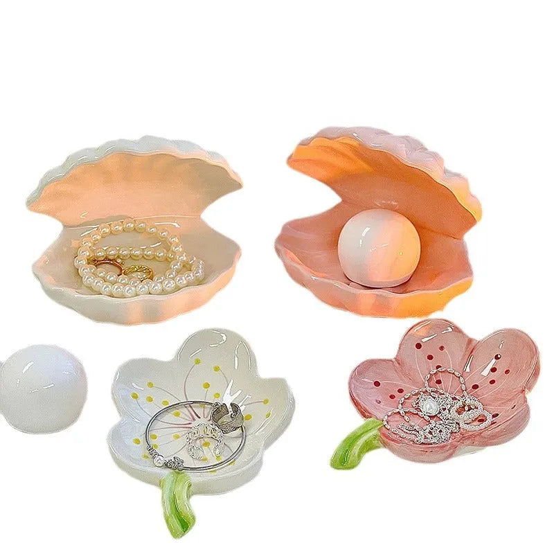 Yellow porcelain storage box tray with optional night light in modern simplicity design