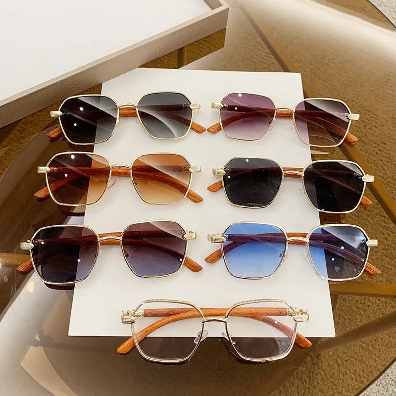 Gold alloy frame frameless trim fashion glasses with personality style design