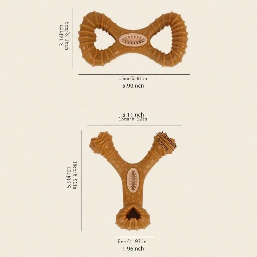 TPR dog chew bone toy in 8-shape and Y-shape designs for teeth cleaning