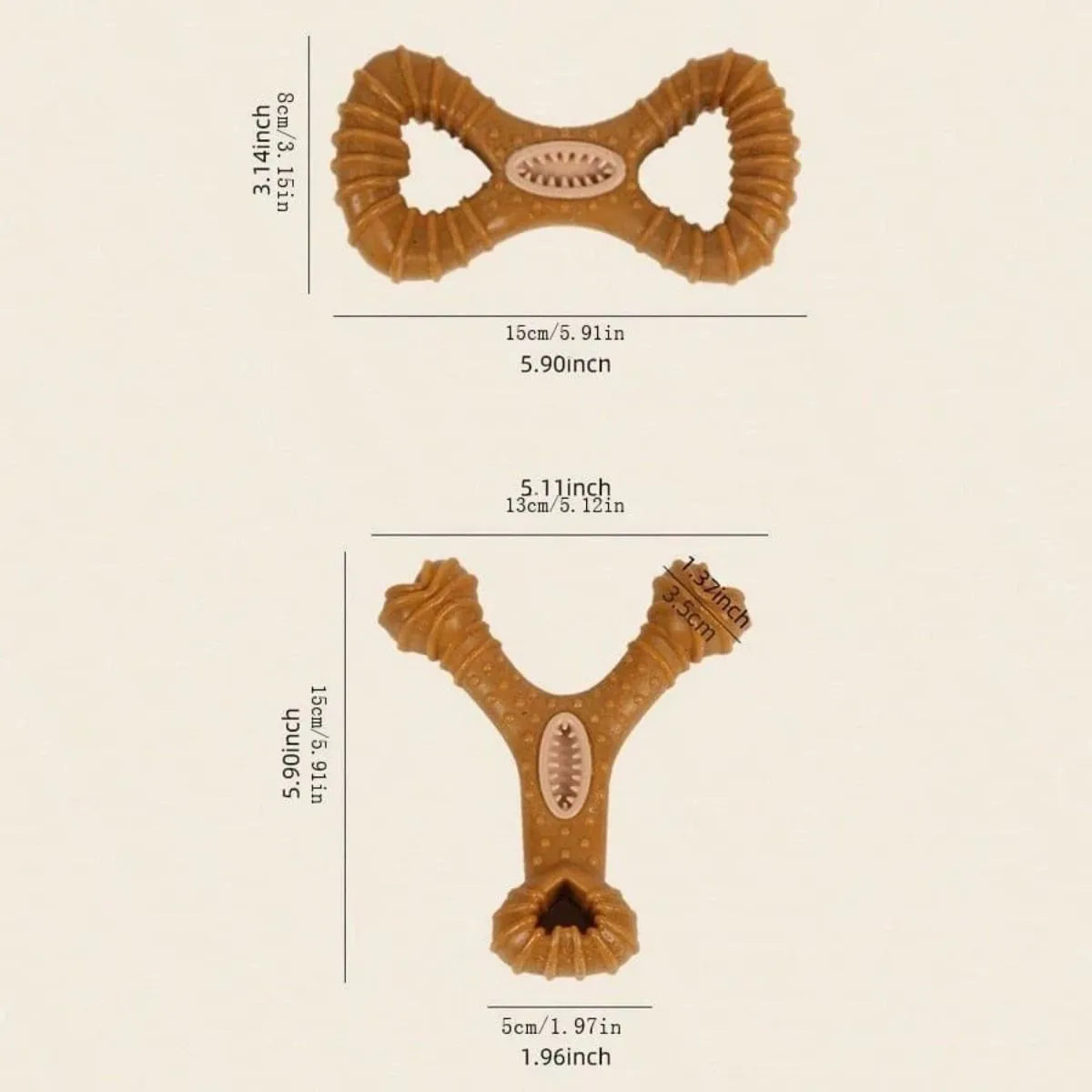 TPR dog chew bone toy in 8-shape and Y-shape designs for teeth cleaning