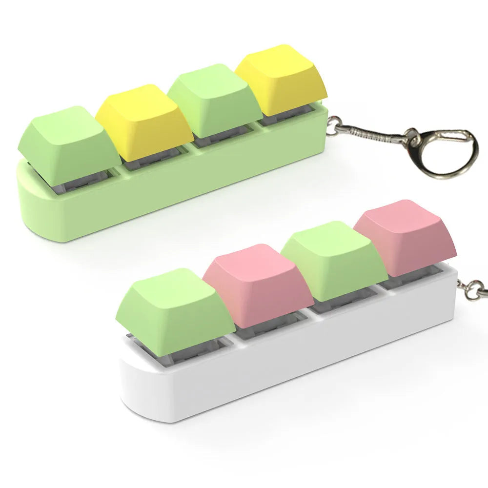 Four-key mechanical keyboard switch tester with ABS plastic housing showing 22x27x85mm dimensions