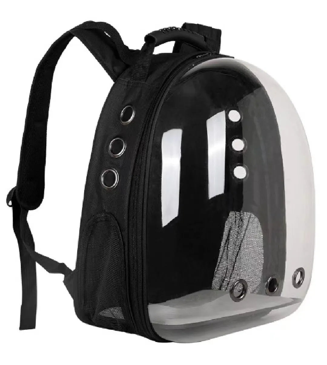 PC pet carrier bag with side opening in various solid colours including grey, pink, green, and blue