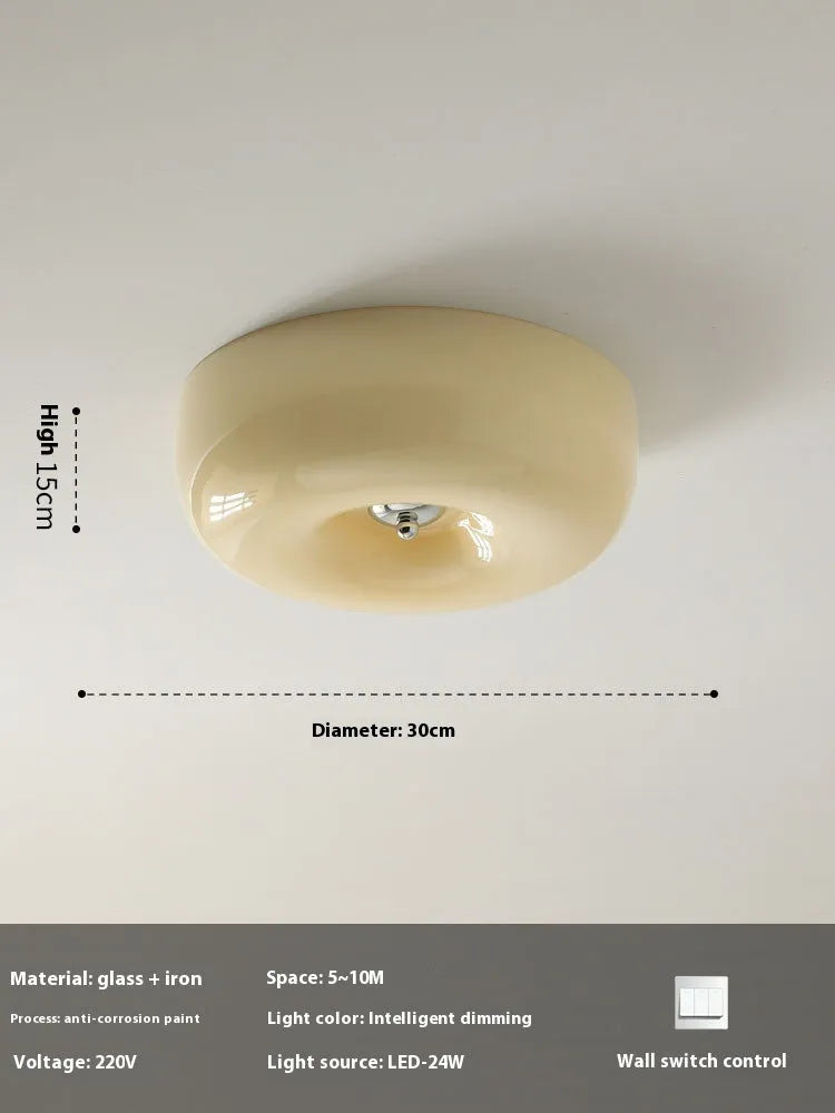 Cream coloured American style bedroom ceiling lamp with three light colour settings