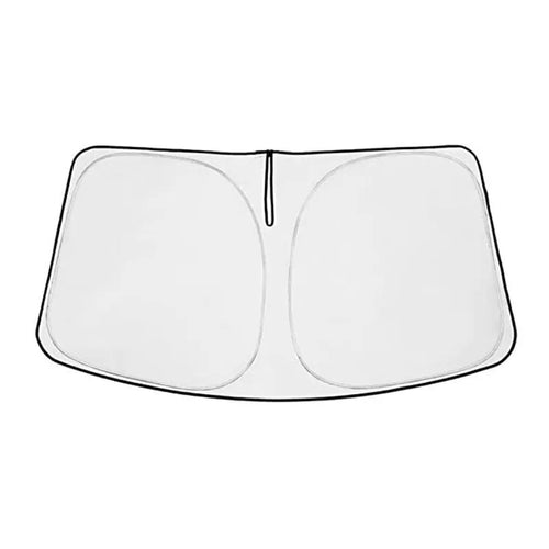 Custom silver reflective sunshade cover for Toyota Noah Voxy 90 Series front windshield.