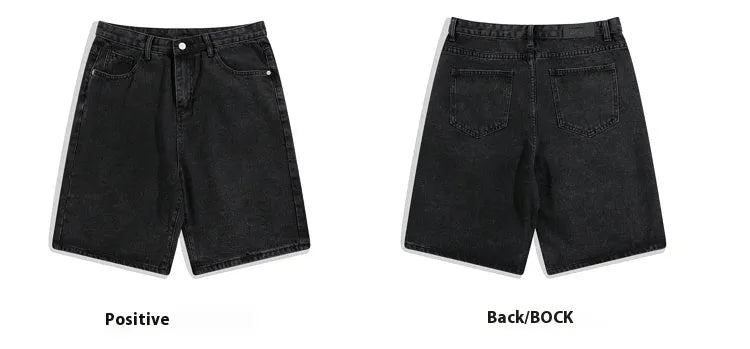 Men's light blue denim shorts with straight-leg fit and mid waist on a white background.