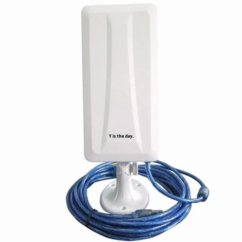 White USB wireless network card with high-power transmission for extended Wi-Fi coverage