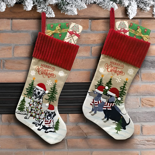 Cloth Christmas tree pendant gift bag in American style, 46cm long.