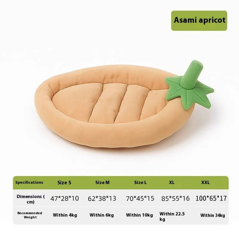 Washable cloth dog mat in brown colour showing rectangular shape suitable for doghouses