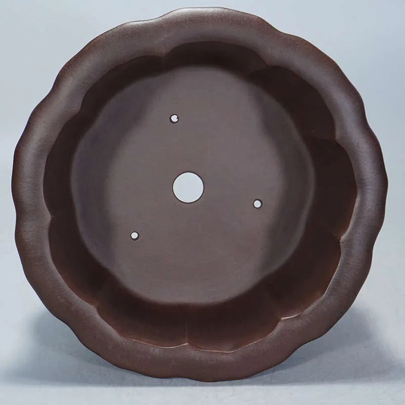 Purple-red antique Chinese classical style flower pot measuring 37x37x20cm for succulents
