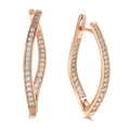 H0493 geometric copper drop earrings with zircon accents for women, contemporary ins style jewellery