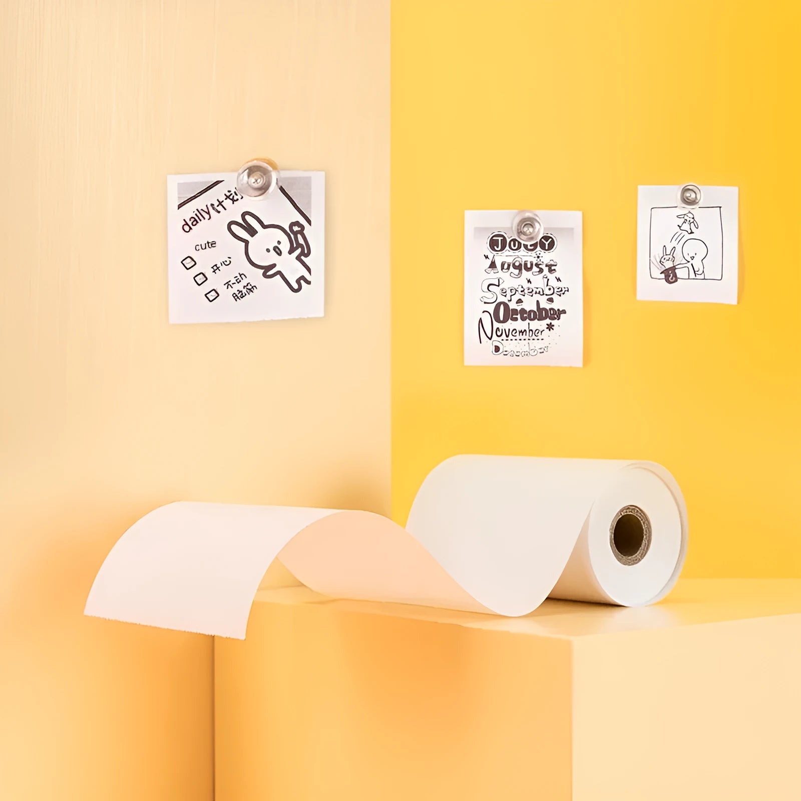 Three rolls of 57mm thermal paper for small printers in cardboard box