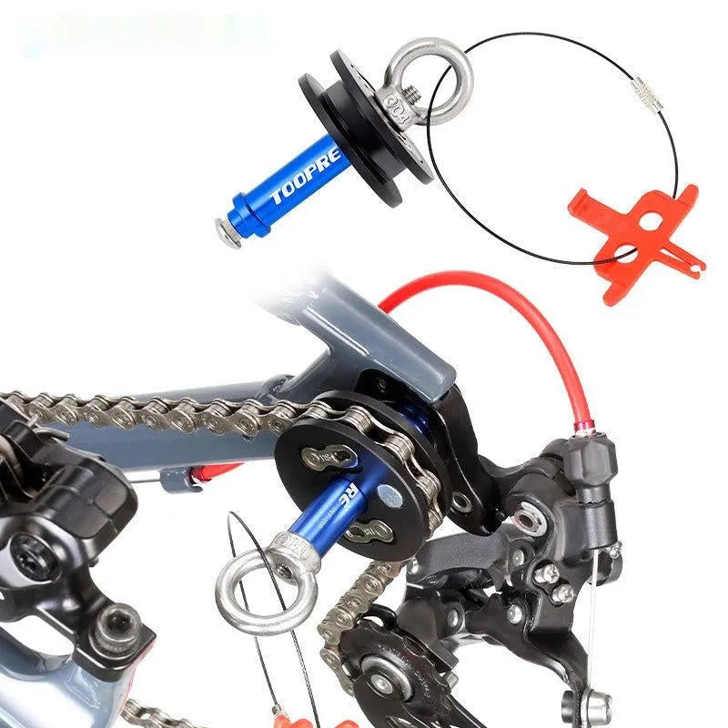 Aluminium bicycle chain holder tool in barrel shaft, basic, and quick release versions.