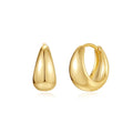 Brass diamond earclip earrings with geometric round design and electroplated gold finish