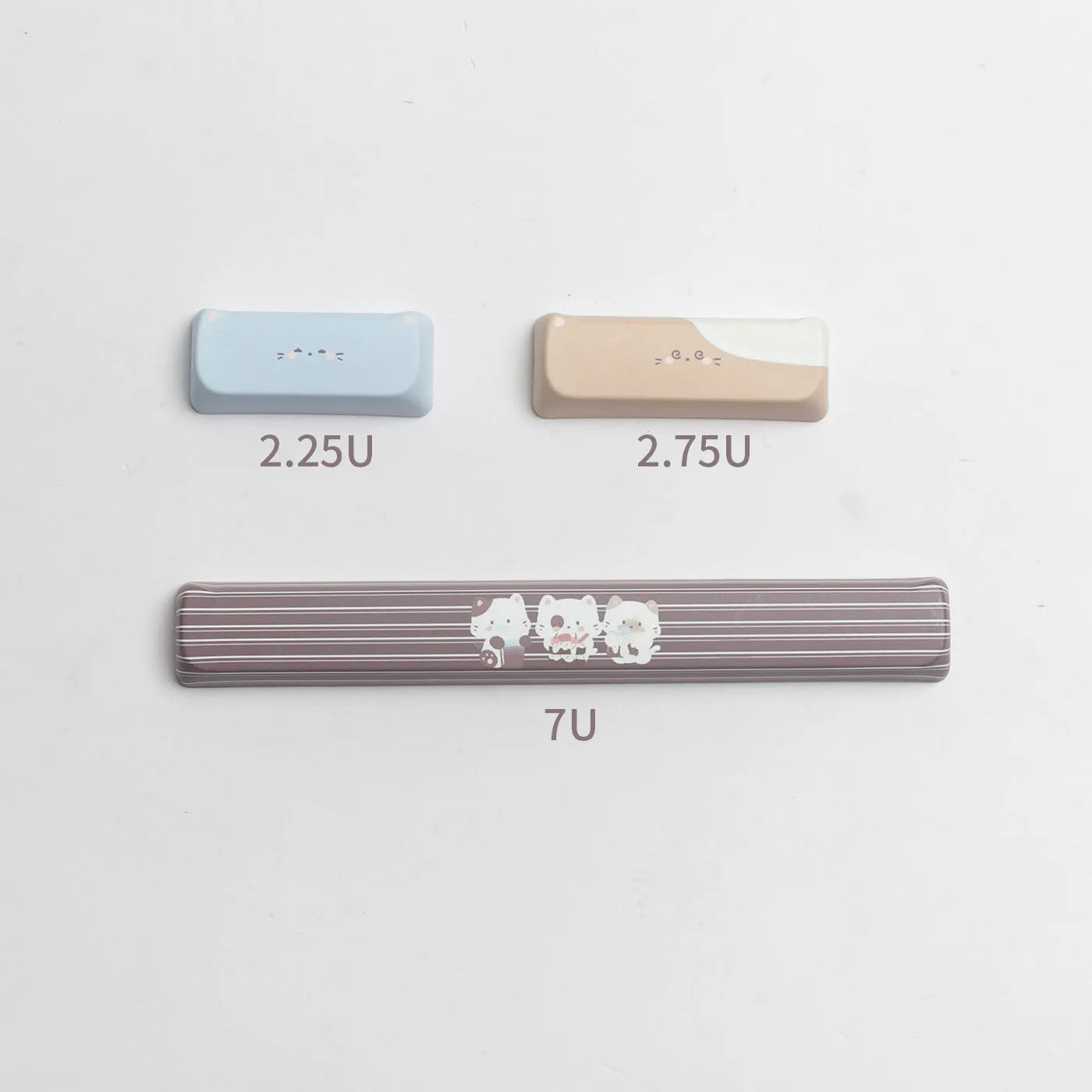 Sea Salt Cat PBT sublimation key cap set showing March past character design on mechanical keyboard
