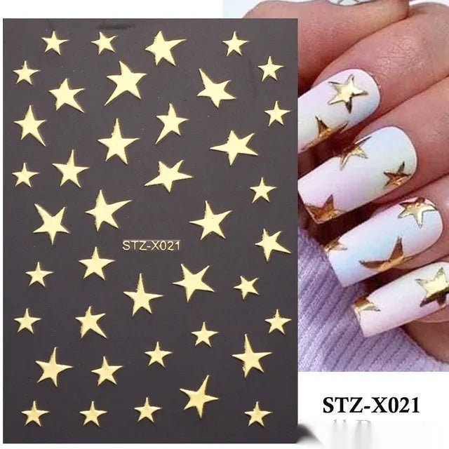 Black and silver strip cartoon nail art stickers on plastic patch