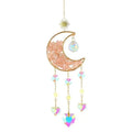 K9 crystal moon car pendant on 420mm chain in blue colour option