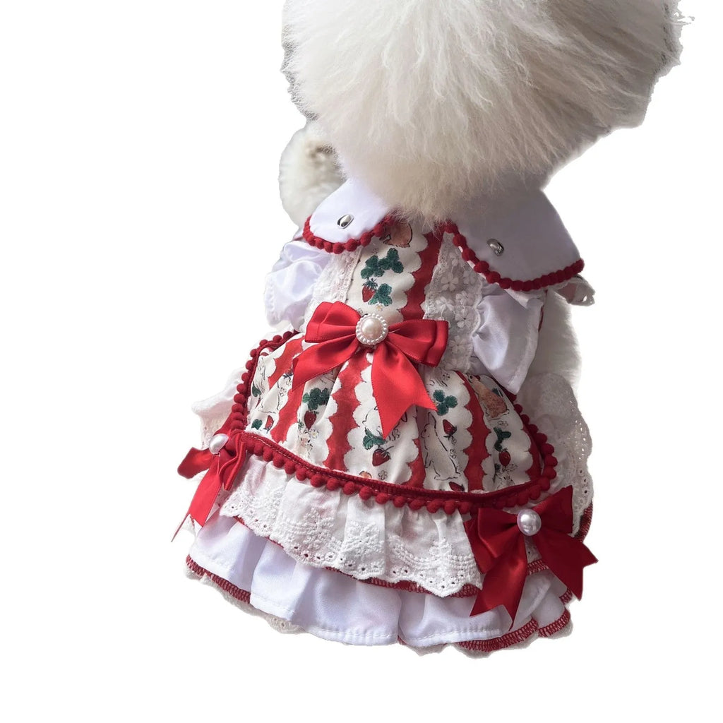 Princess style rabbit skirt dog dress costume for small pets with polyester material