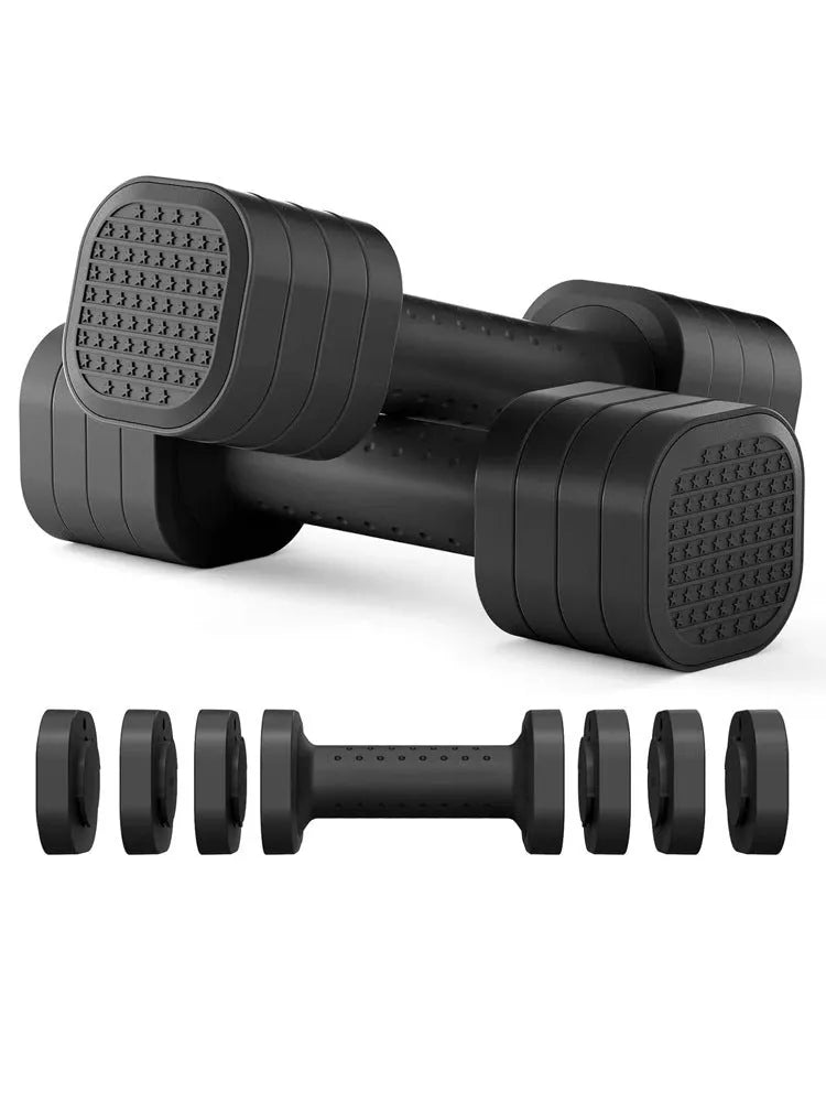Detachable pink dumbbell set for women's fitness weighing 5lb with ABS plastic construction