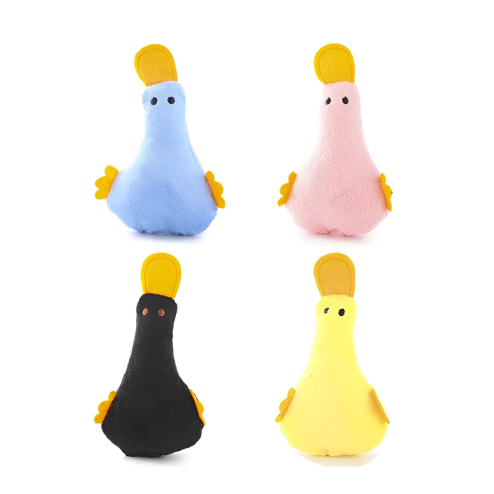 Colourful duck plush pet toy with catnip and squeaker for dogs and cats