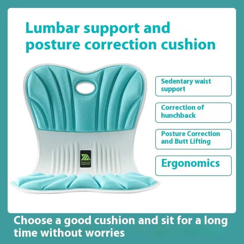 Ergonomic waist support cushion in polyester with PP filler measuring 410x350x320cm