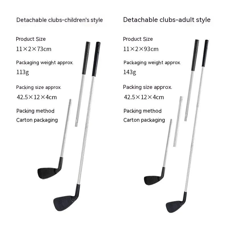 Metal golf club set with adult and children's versions for outdoor family sport