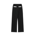 Women's polyester street fashion suit set with beaded top and high-waisted trousers