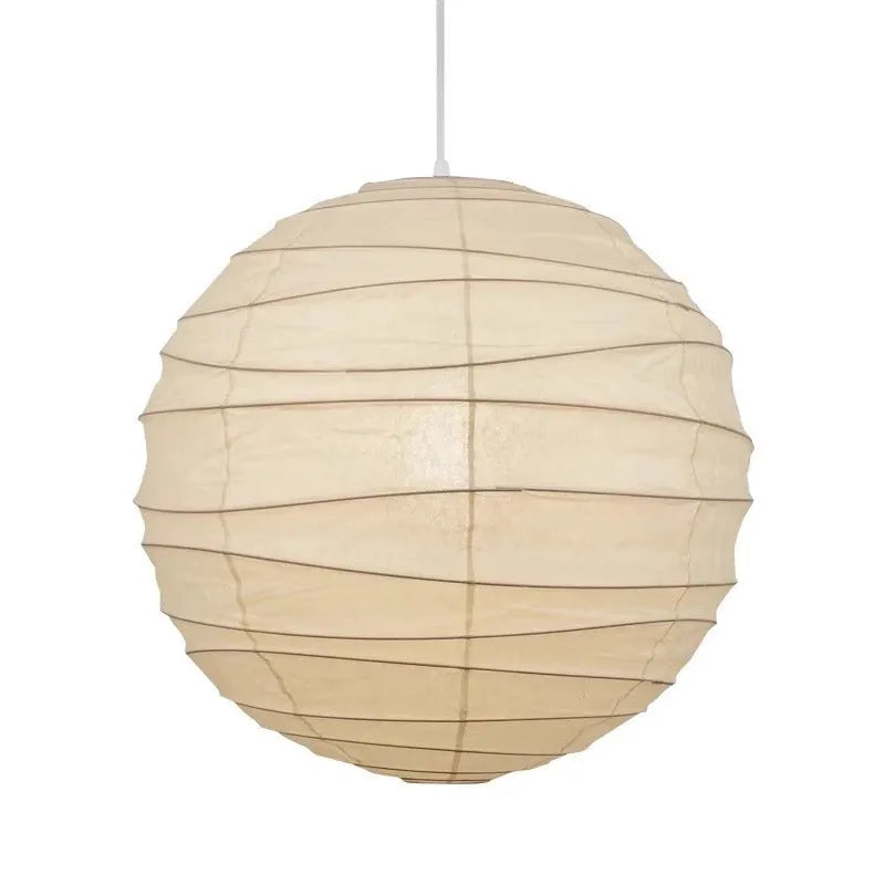 Japanese-style rice paper chandelier lamp in 30cm, 45cm, or 55cm diameter with three-colour adjustable light.