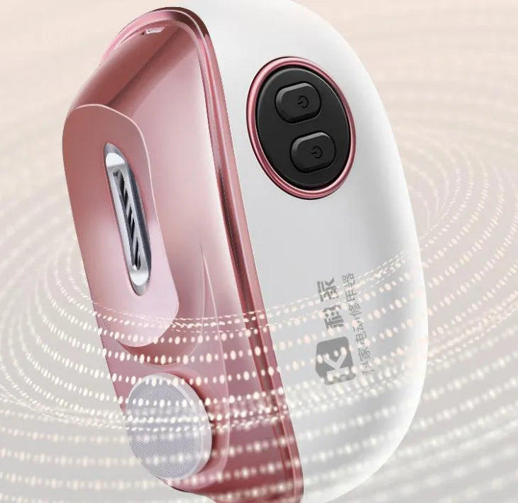 Blue electric nail clipper and polishing device with USB Type-C charging cable and cleaning brush