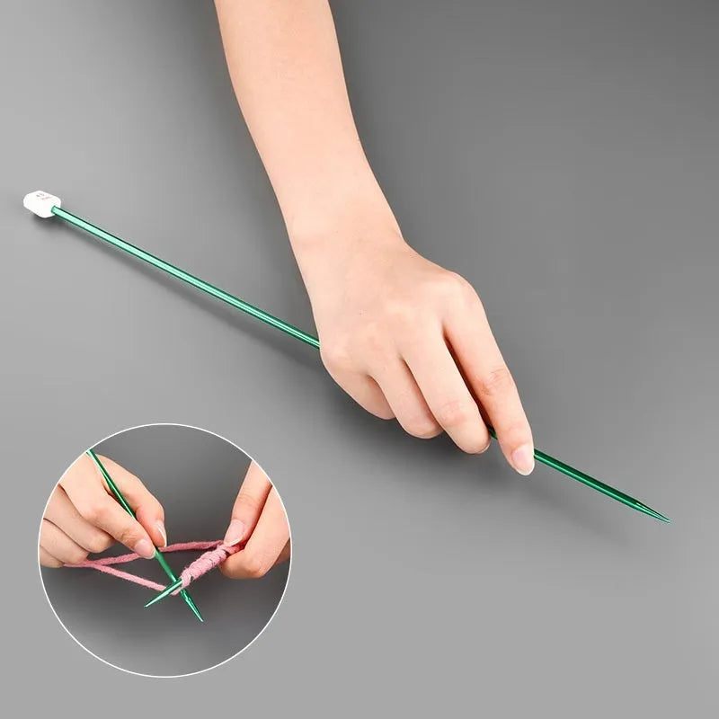 Complete crochet hook set showing 14 different sizes from 2.0mm to 10.0mm with protective caps