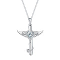 Wings cross stethoscope necklace in electroplated copper available in white or red diamond colours