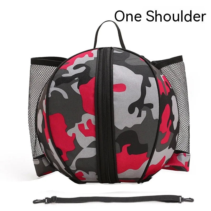 Oxford cloth basketball bag with 9L capacity showing one-shoulder and two-shoulder carrying options