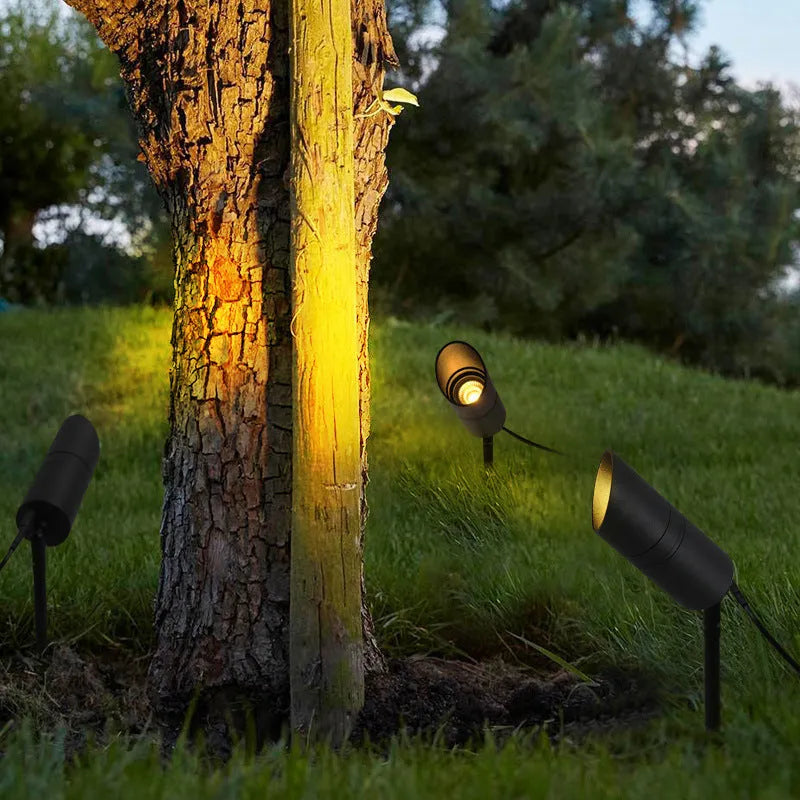 Outdoor aluminium ground lamp with LED light for lawn or courtyard