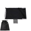 Portable children's aircraft pedal seat extender with drawstring storage pocket