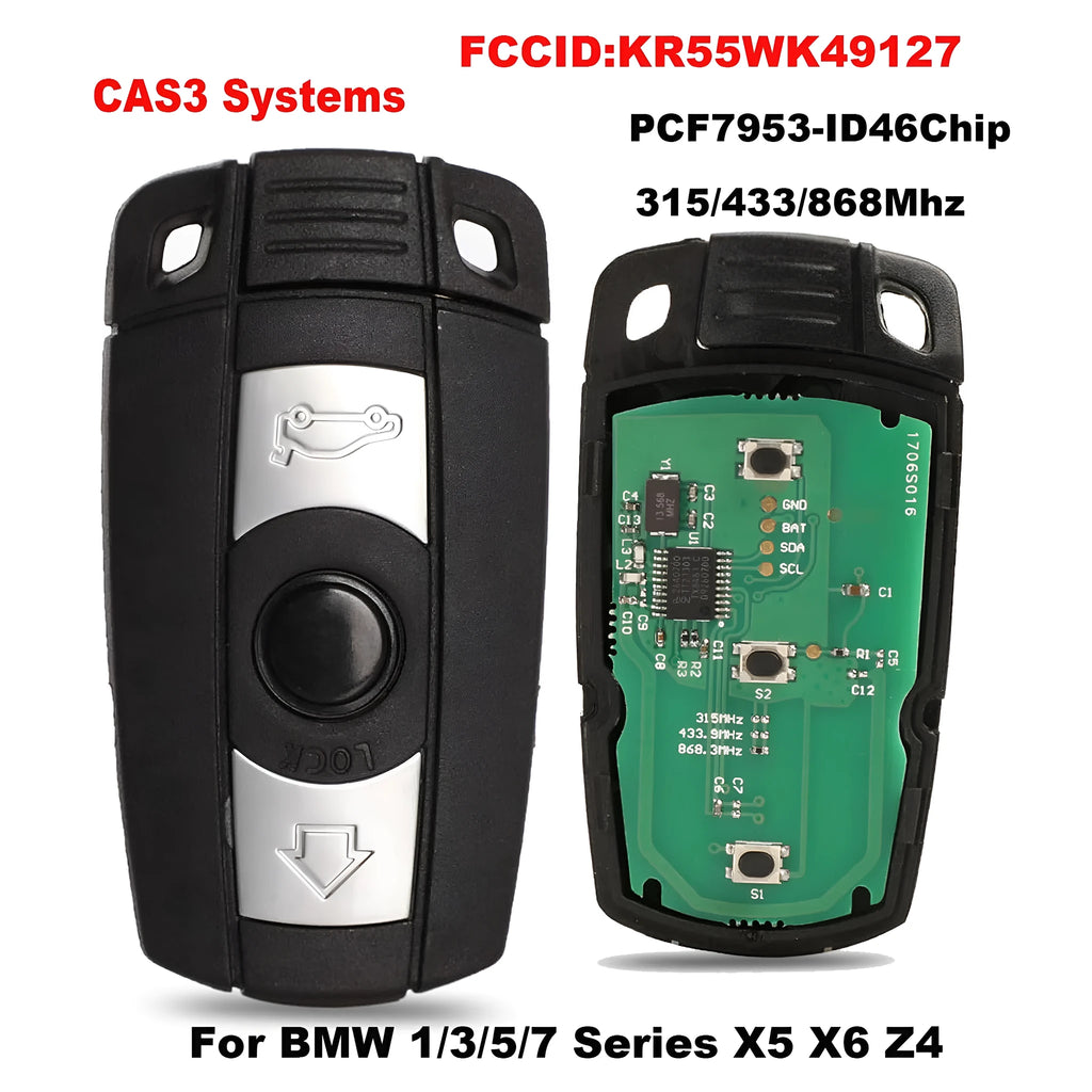 BMW CAS3 semi-intelligent three-button remote car key replacement